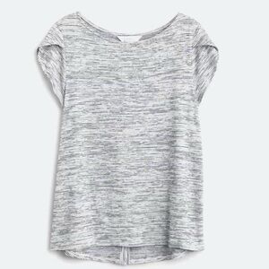 Market & Spruce Bravyan Button Back Navy Striped Tulip sleeve stitchfix